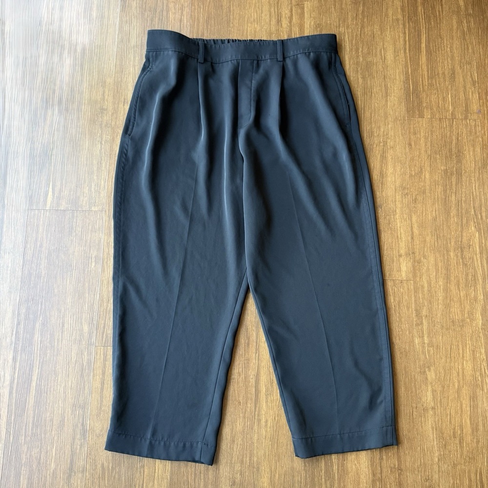 Vince Mid-Rise Tapered Pull-On Pants 1X Black Workwear Career Travel Comfort